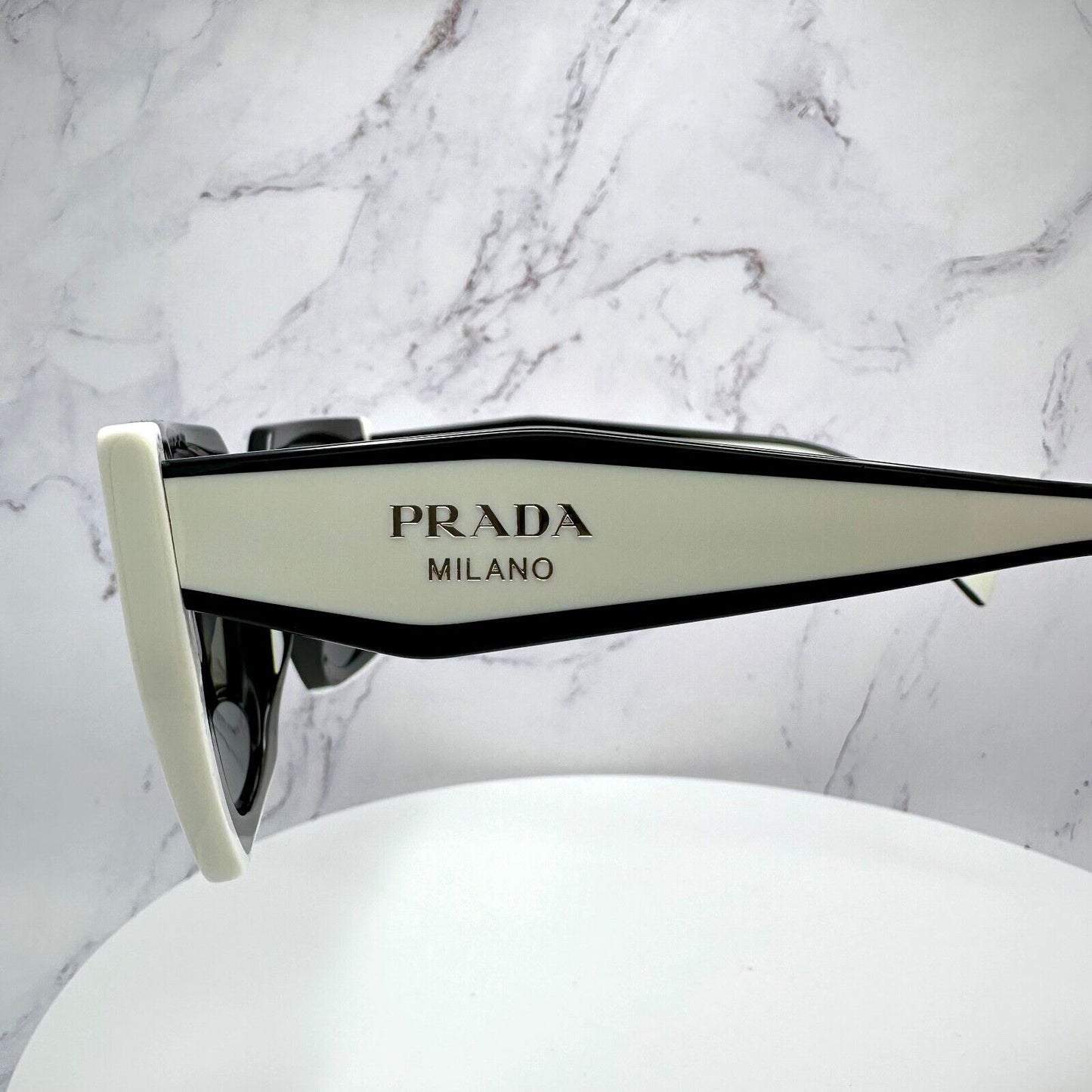 PRADA Symbole Black White Gold Sunglasses PR15WS