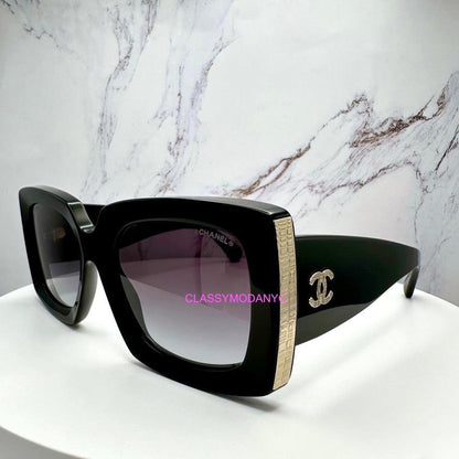 CHANEL CH5435 C622/S6 square black oversized glasses