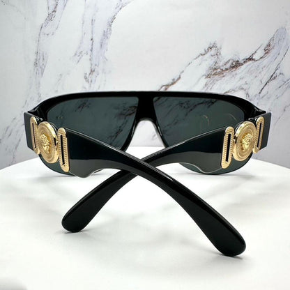VERSACE 0VE4391 GB1/87 black sunglasses aviator unisex with gold medusa back view