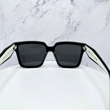Prada 0PR24ZS 1AB5S0 black white square grey gradient sunglasses