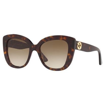 Gucci GG0327S 002 brown acetate tortoise shell cat eye women's sunglasses