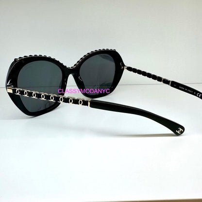 CHANEL CH5547Q c.622/T8 black and gold classic chain arm sunglasses