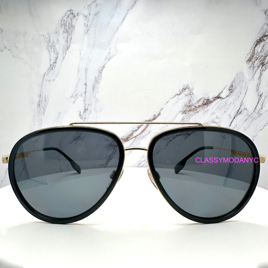 BE3125 1017/81 Burberry aviator metal black and gold sunglasses front view 