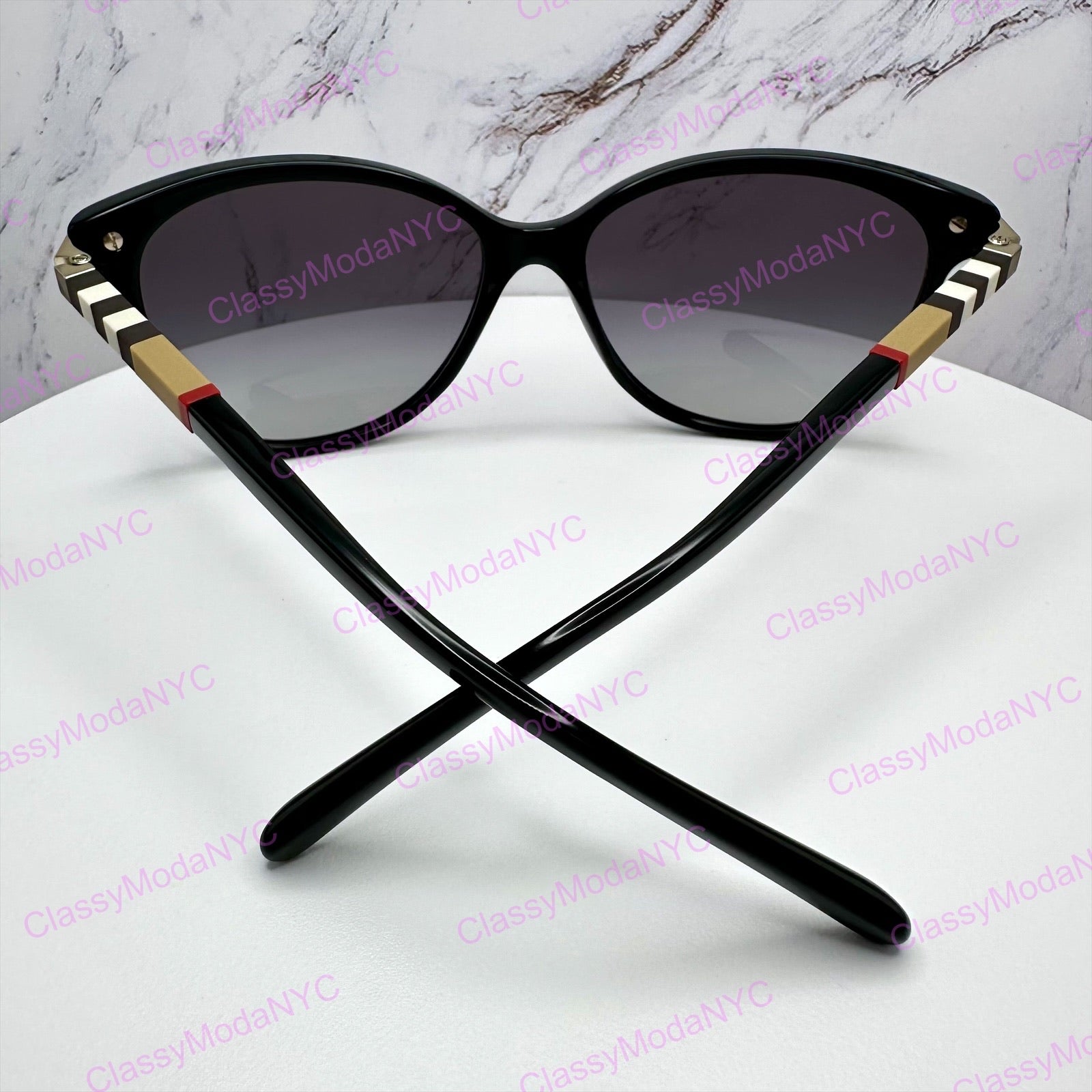 BE4216 30018G Burberry Sunglasses back view checkered pattern 