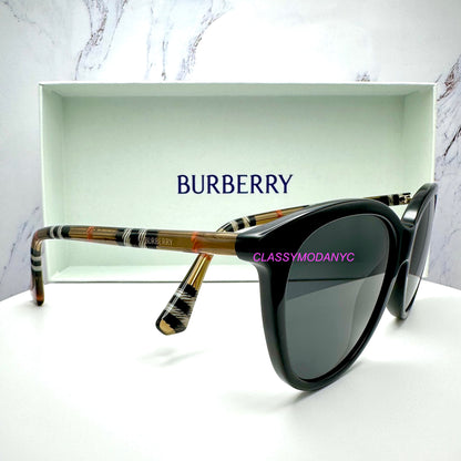 Burberry Sunglasses BE4455 41687 black  frame with check arms for women side view 