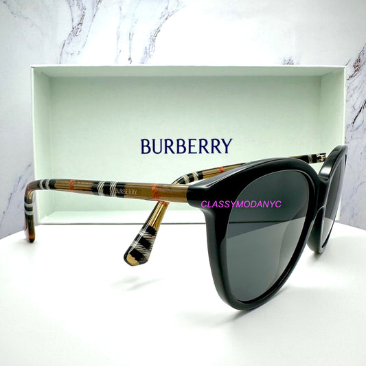Burberry Sunglasses BE4455 41687 black  frame with check arms for women side view 