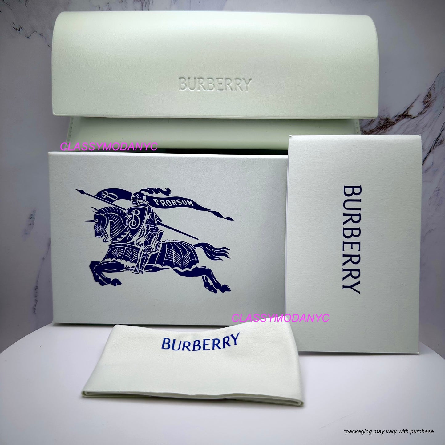 Burberry white box and white case for BE4455 4161/87 sunglasses 
