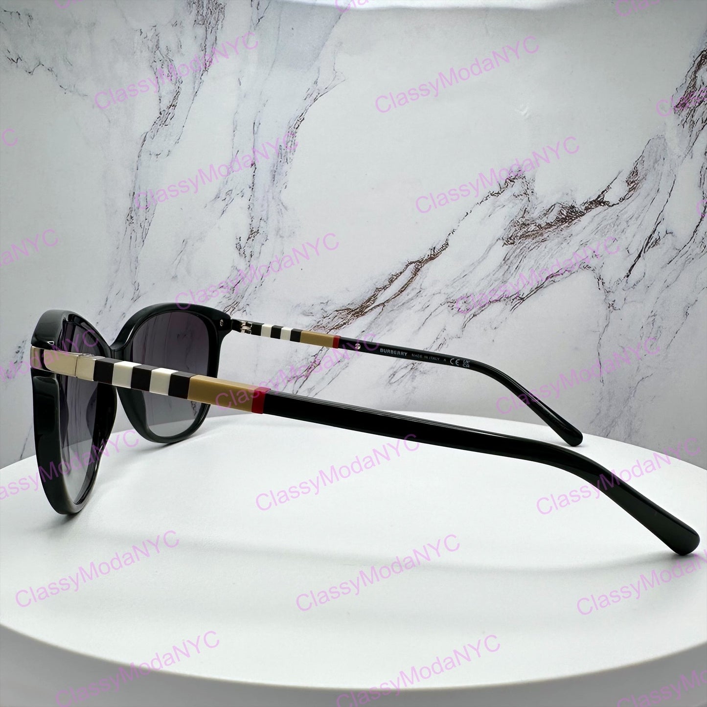 Burberry women's sunglasses cat eye side view 