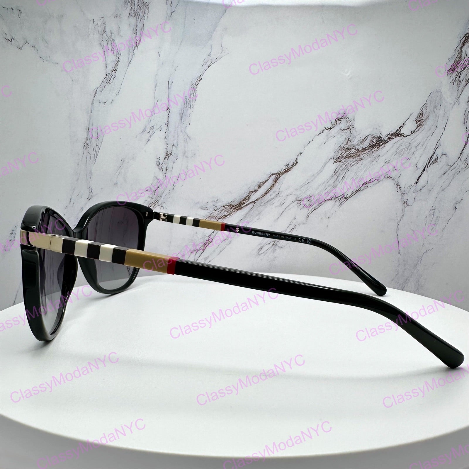 Burberry women's sunglasses cat eye side view 