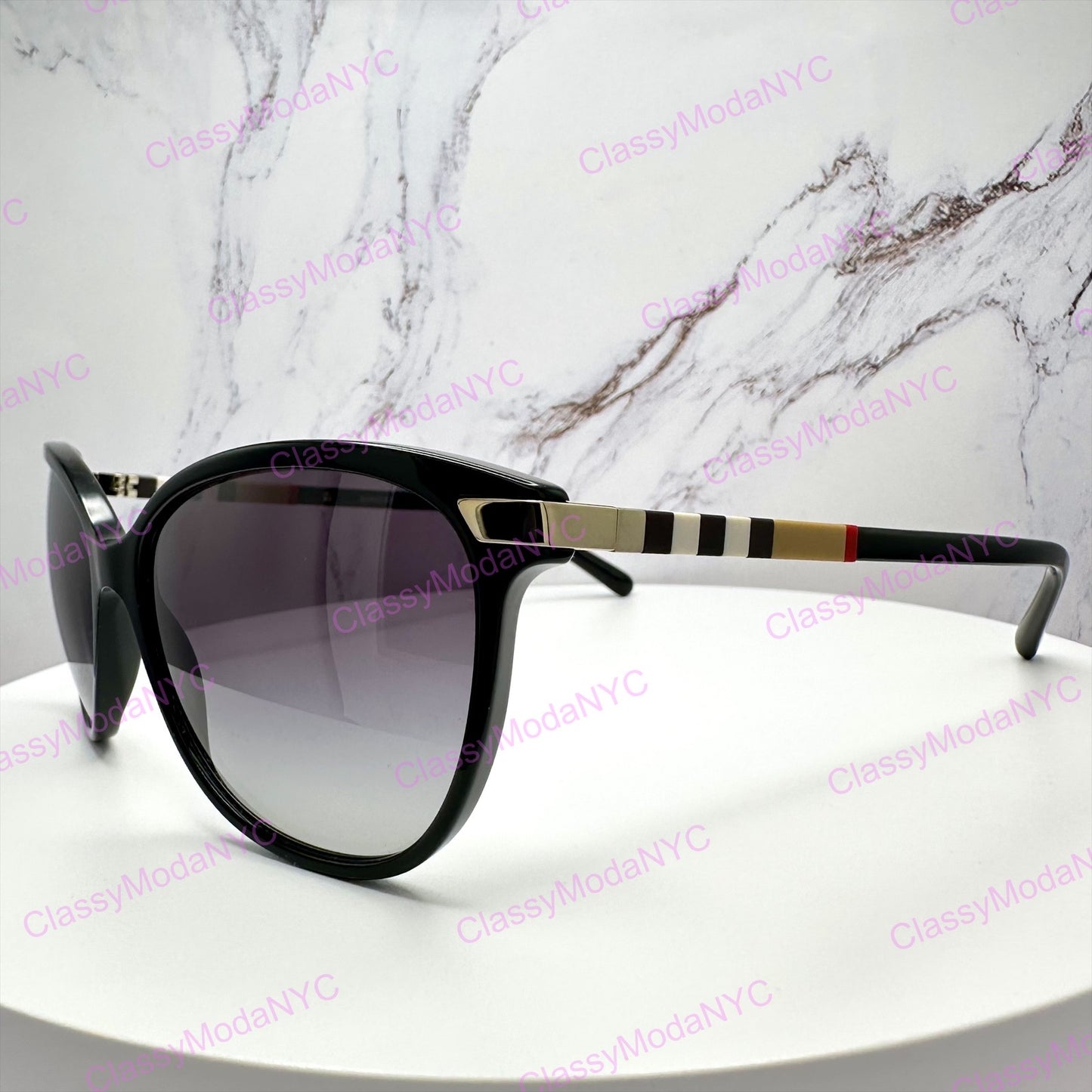 Burberry women's sunglasses cat eye side view 