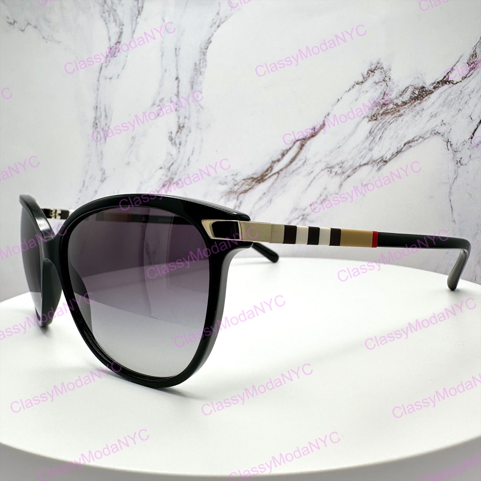 Burberry women's sunglasses cat eye side view 