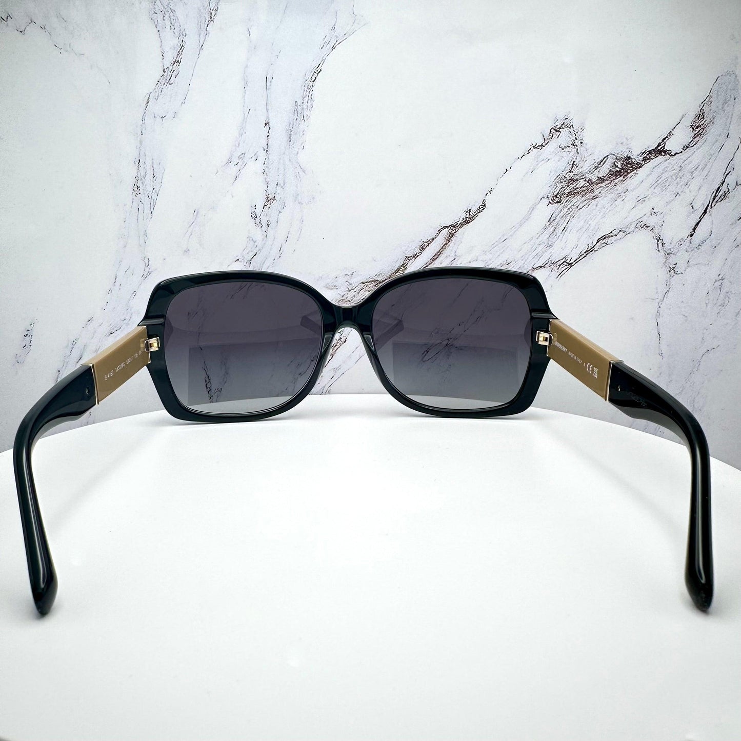 Burberry 0BE4160 34338G black brown check women's sunglasses back view