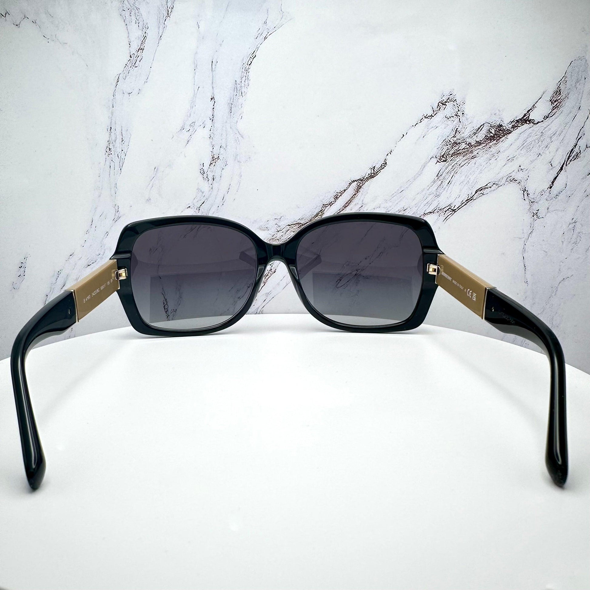 Burberry 0BE4160 34338G black brown check women's sunglasses back view