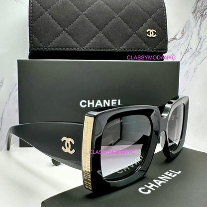 CHANEL CH5435 C622/S6 sunglasses women's black square side view