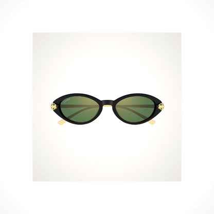 CARTIER CT0634S 004 Black Cat-Eye Green Gradient Panthère Sunglasses