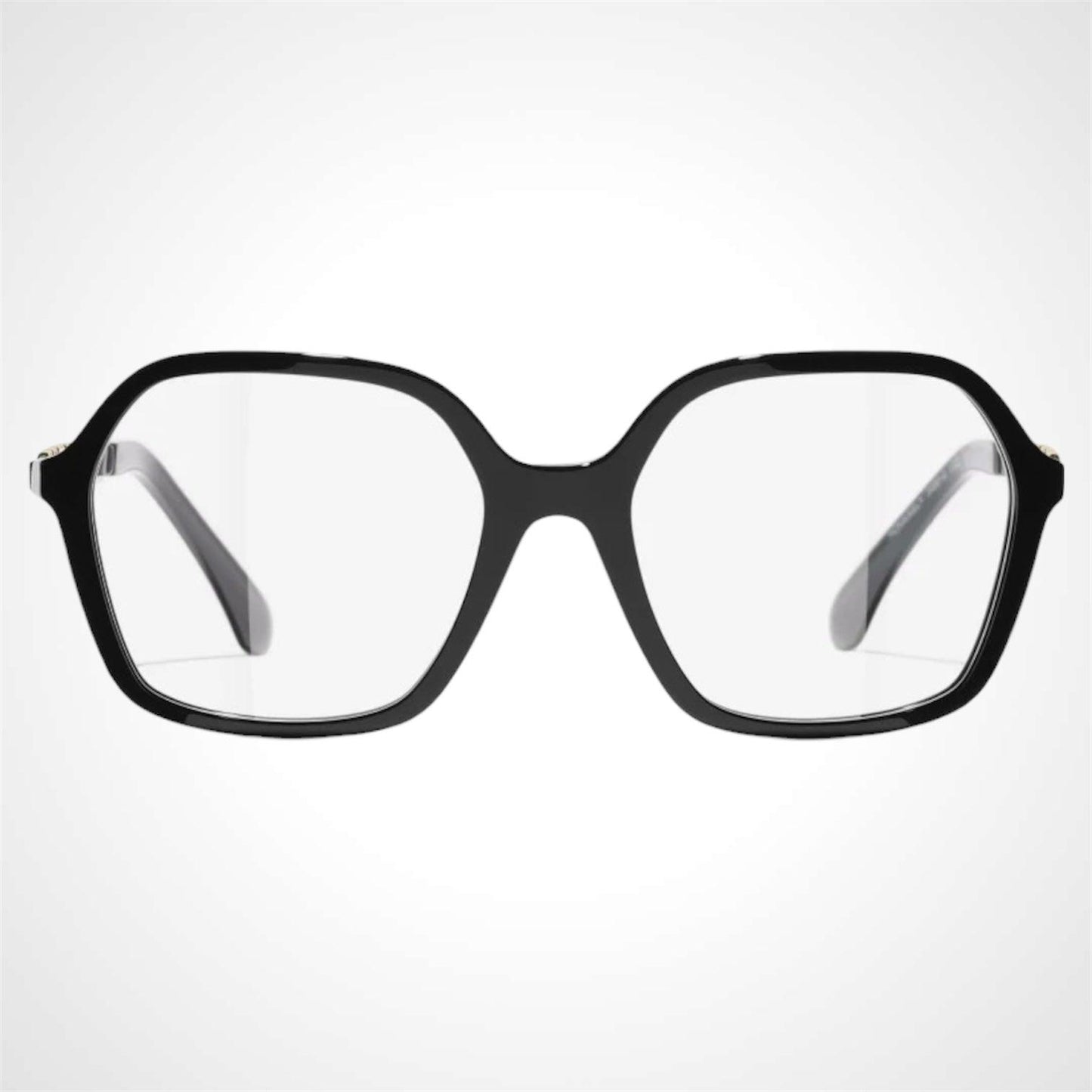CHANEL CH3489Q C622 black acetate gold chain arms women's eyeglasses front frame