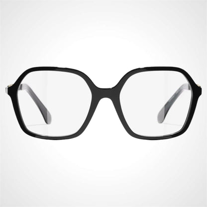 CHANEL CH3489Q C622 black acetate gold chain arms women's eyeglasses front frame