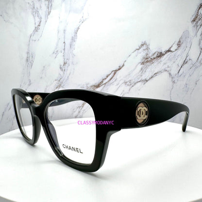 CH3490 C622 Chanel eyeglasses black cat eye square interlocking CC logo 