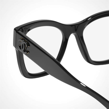 CHANEL CH3498 C622 black square women's eyeglasses