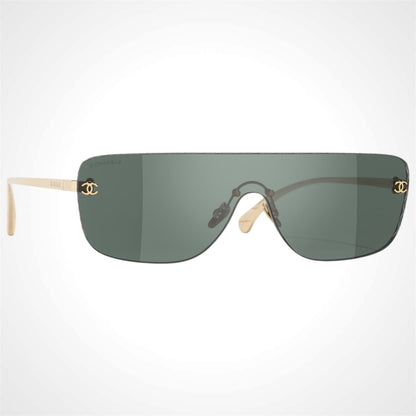 Chanel CH4293 C395/71 shield gold rimless sunglasses side view 