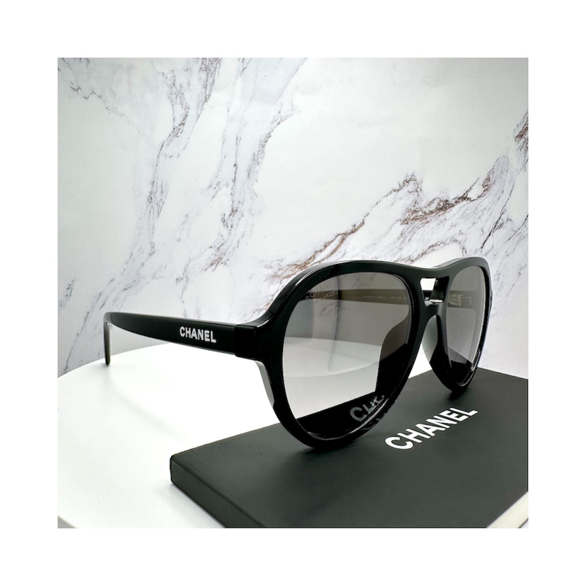 CH5552U C501/M3 Chanel aviator black pilot sunglasses 