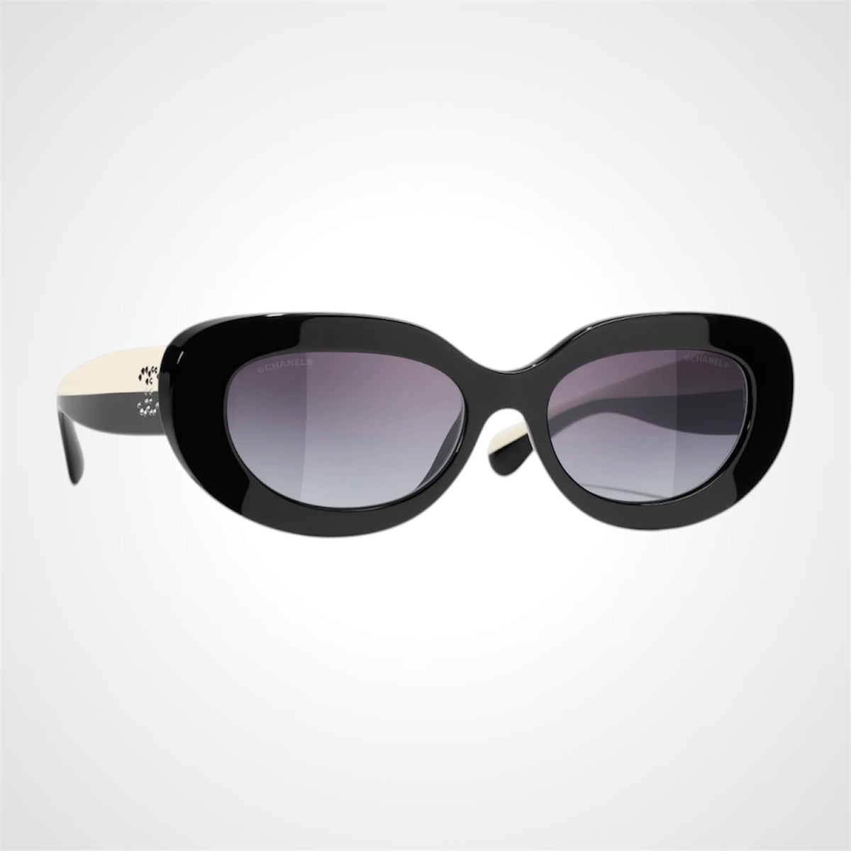CH5562B C501/S6 oval sunglasses side view in black and white 