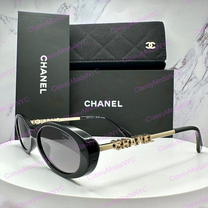 CH5565 C622/S8 Chanel oval sunglasses side view with box and case 