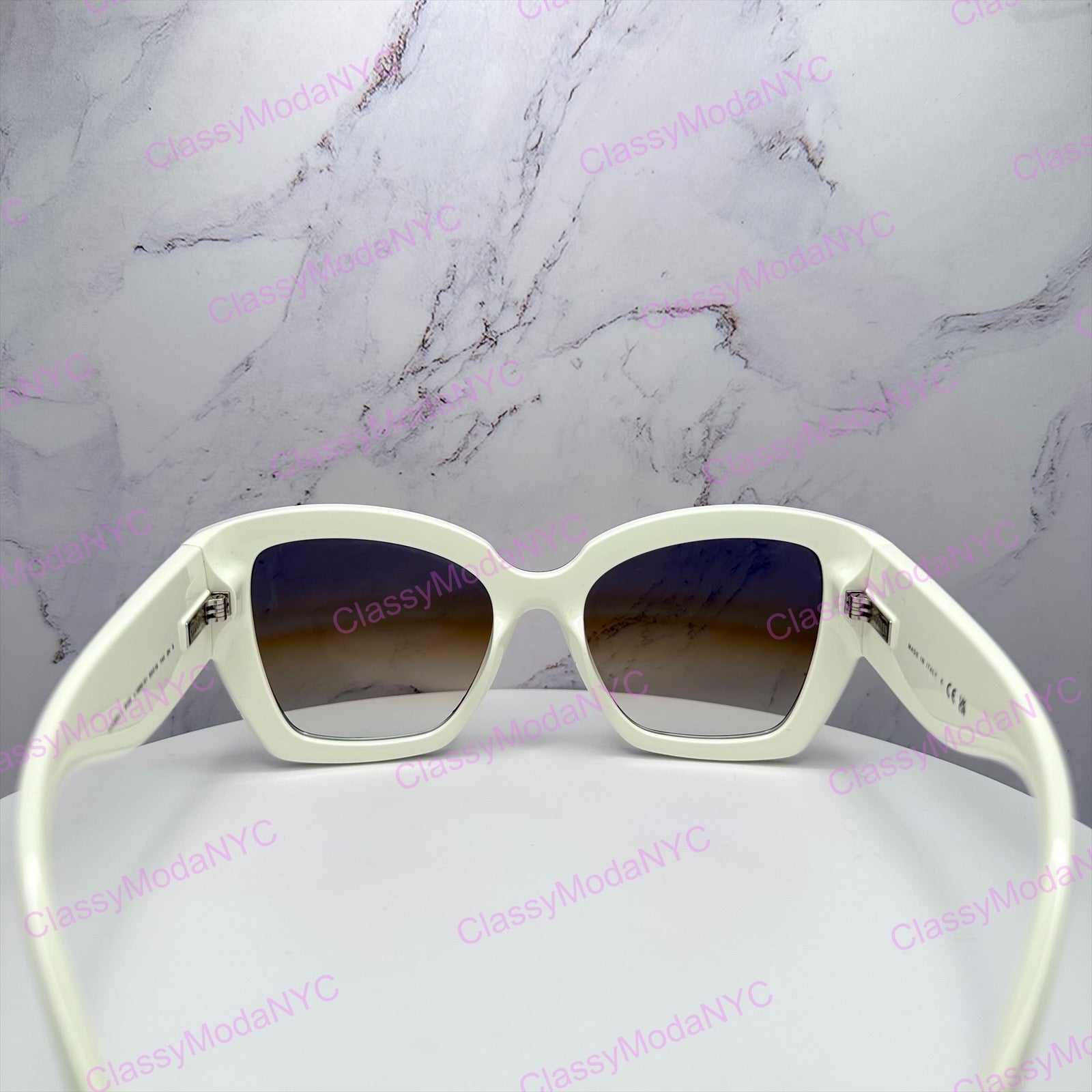 CH6058 C1656/51 Chanel black white butterfly sunglasses back view 