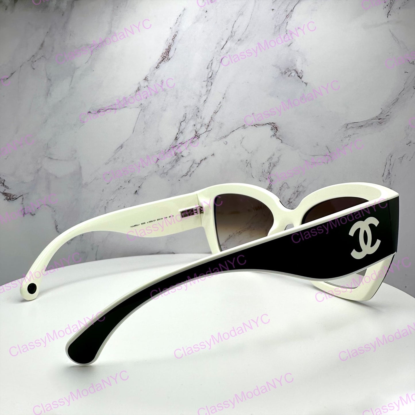 CH6058 C1656/51 Chanel black white butterfly sunglasses side view 3