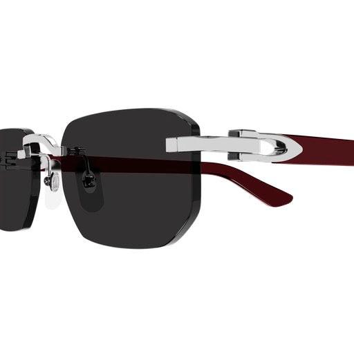 Cartier CT0622S 002 black burgundy rimless sunglasses