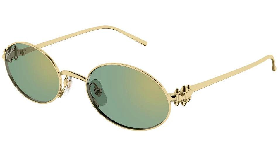 Cartier CT0644S 004 gold green gradient lens oval sunglasses side view