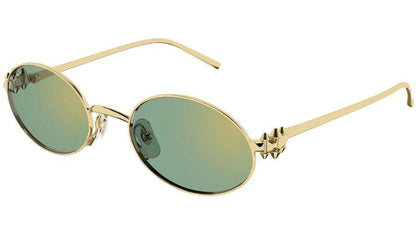 Cartier CT0644S 004 gold green gradient lens oval sunglasses side view