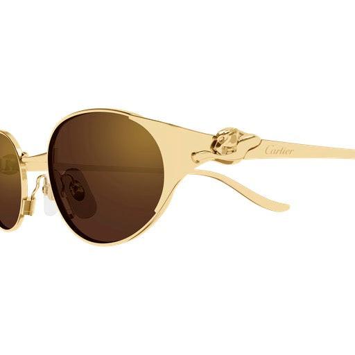 CT0630S 002 Cartier Panther Sunglasses with brown lens 