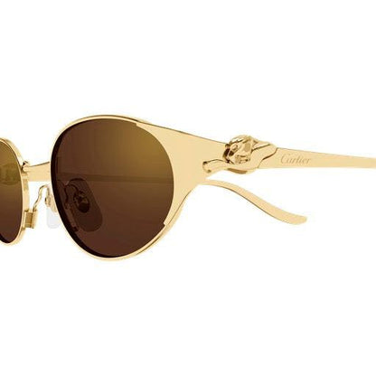 CT0630S 002 Cartier Panther Sunglasses with brown lens 