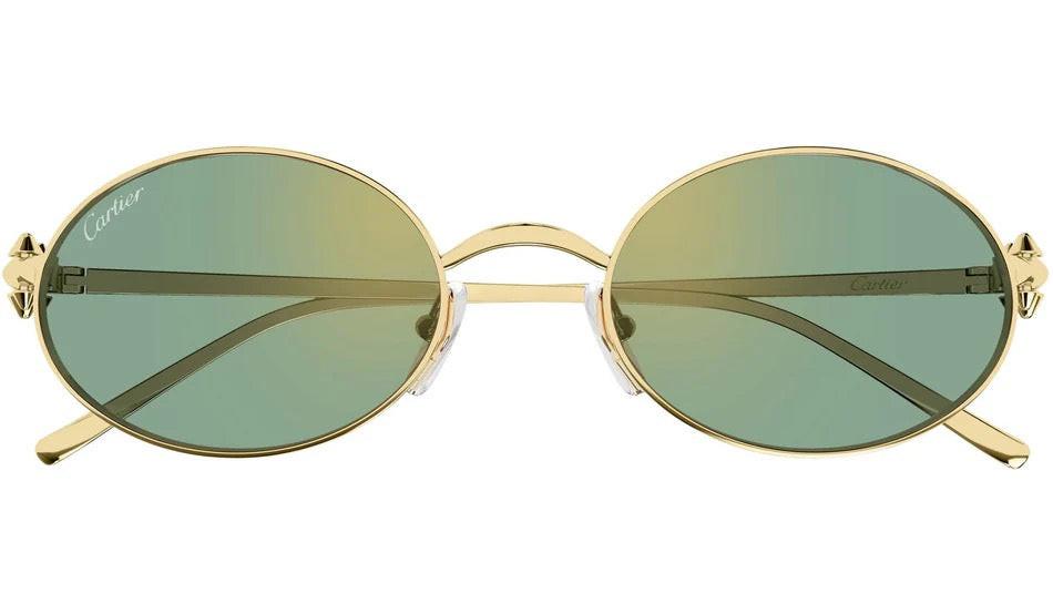 Cartier CT0644S 004 gold green gradient lens oval sunglasses front view