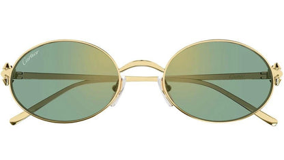 Cartier CT0644S 004 gold green gradient lens oval sunglasses front view