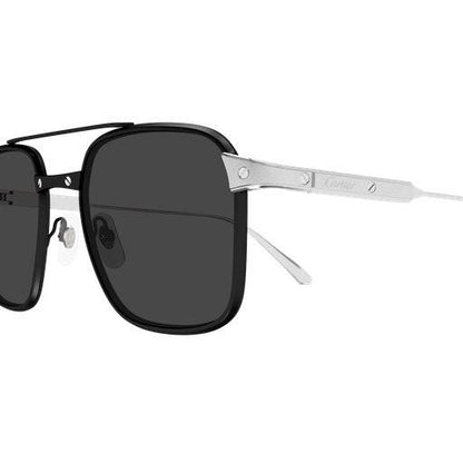 Cartier CT0610S 001 aviator polarized black silver men's sunglasses side view