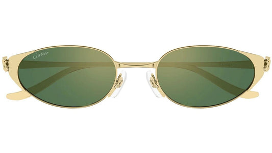 CT0630S 004 Cartier panther sunglasses with green lens front view 