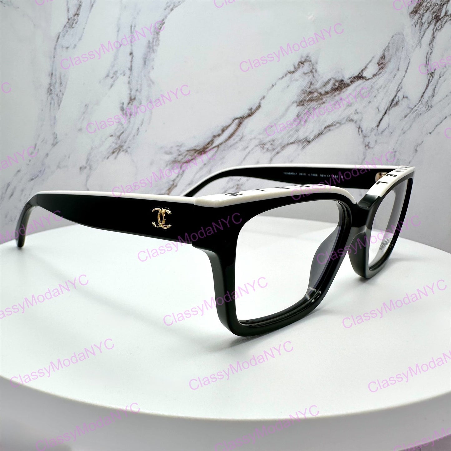 Chanel 3510 1656 Chanel eyeglasses letter logo on top frame side view 