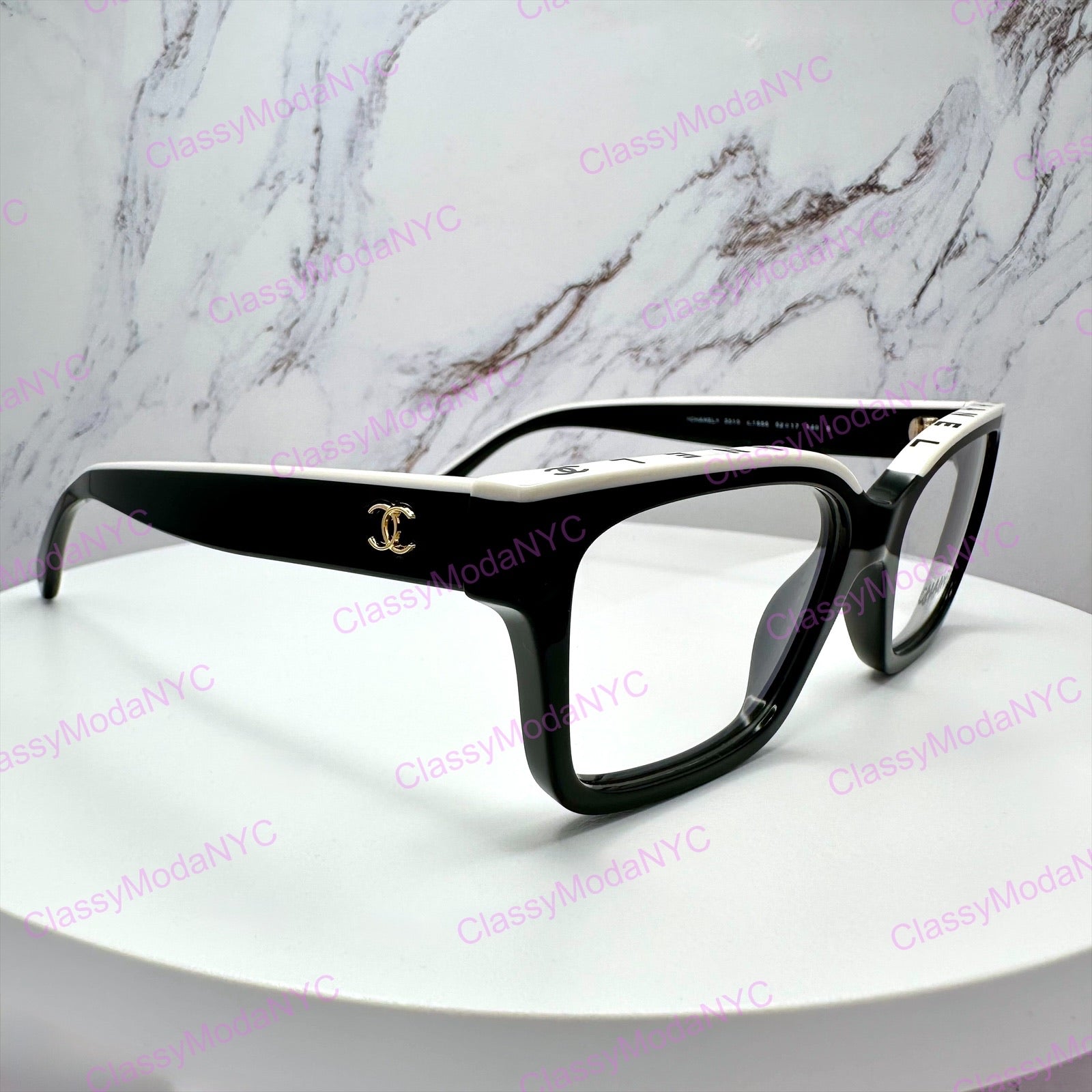 Chanel 3510 1656 Chanel eyeglasses letter logo on top frame side view 