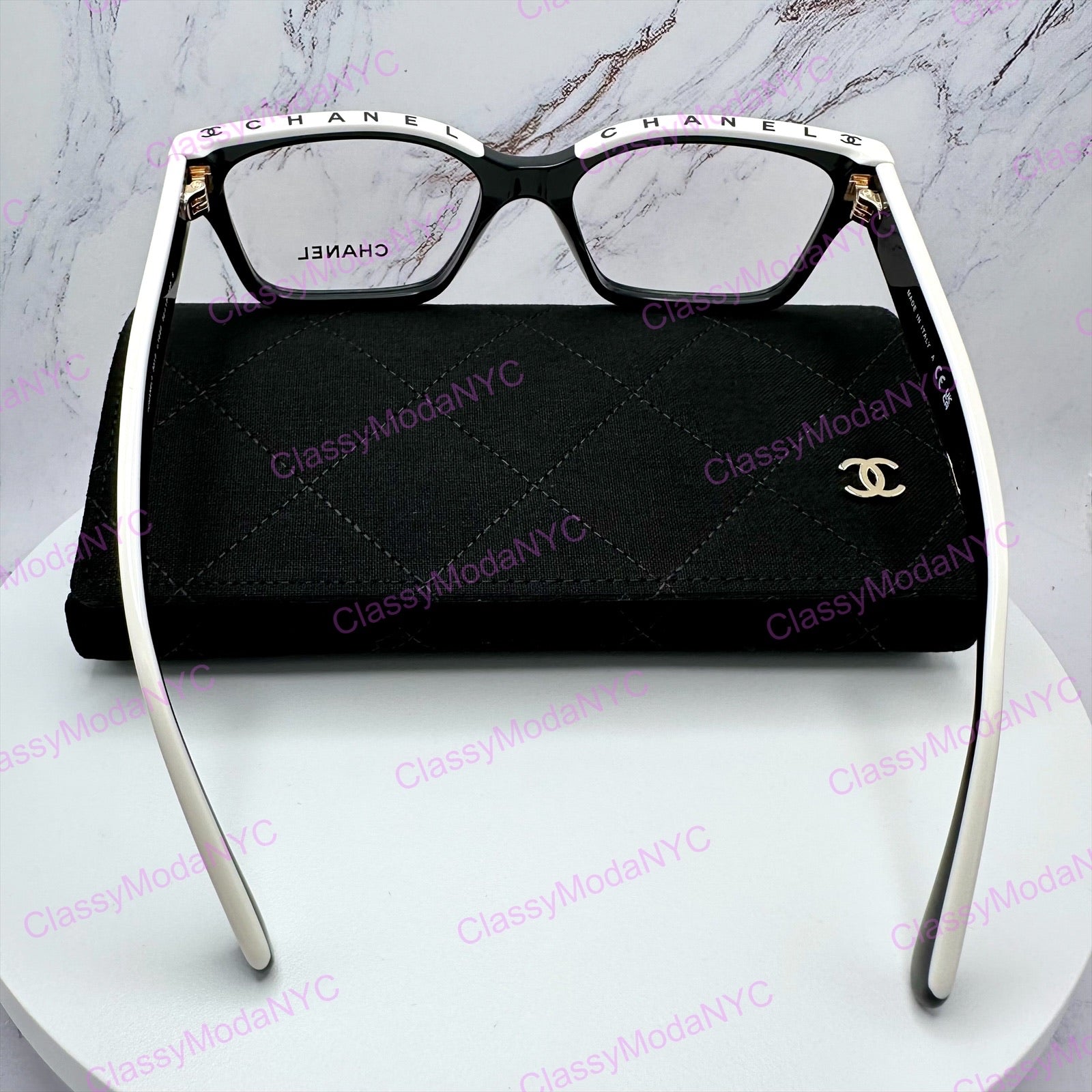 Chanel 3510 1656 Chanel eyeglasses letter logo on top frame side view 4