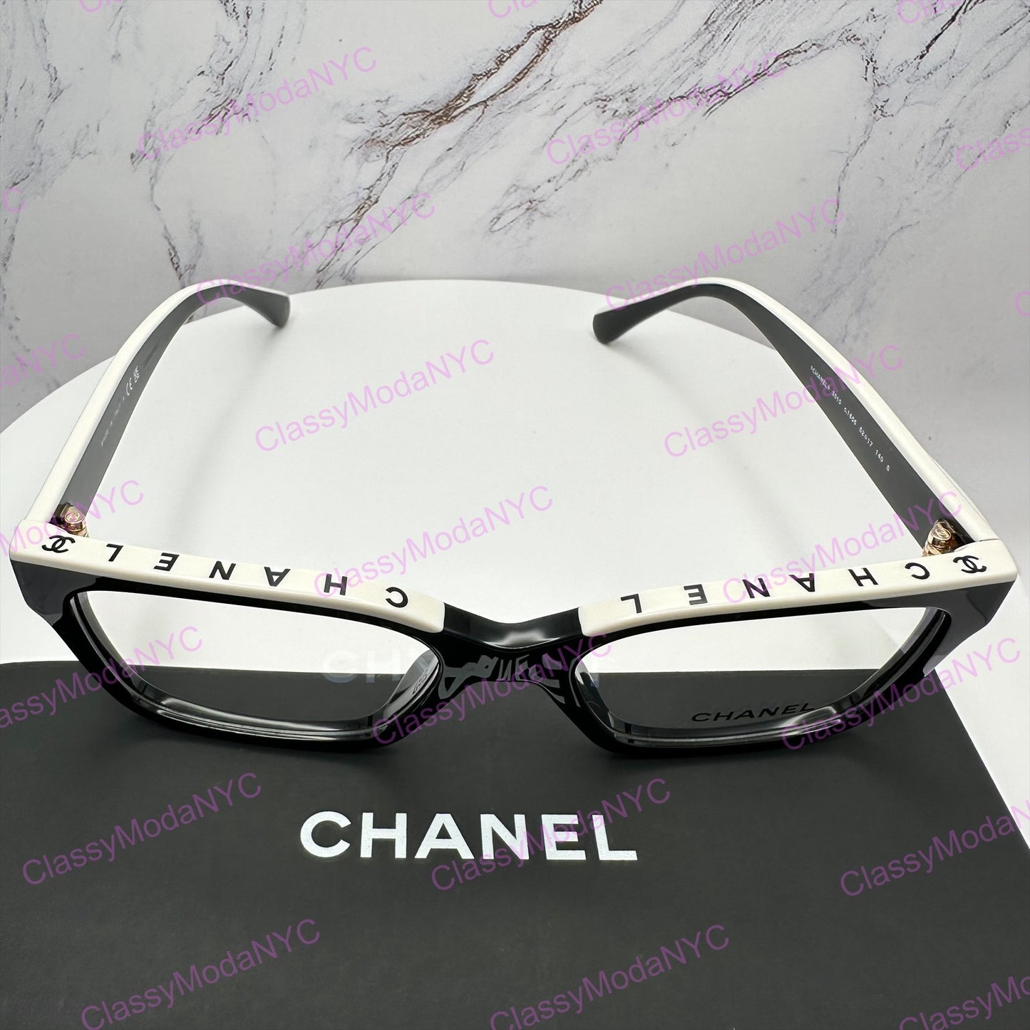Chanel 3510 1656 Chanel eyeglasses letter logo on top frame side view 6