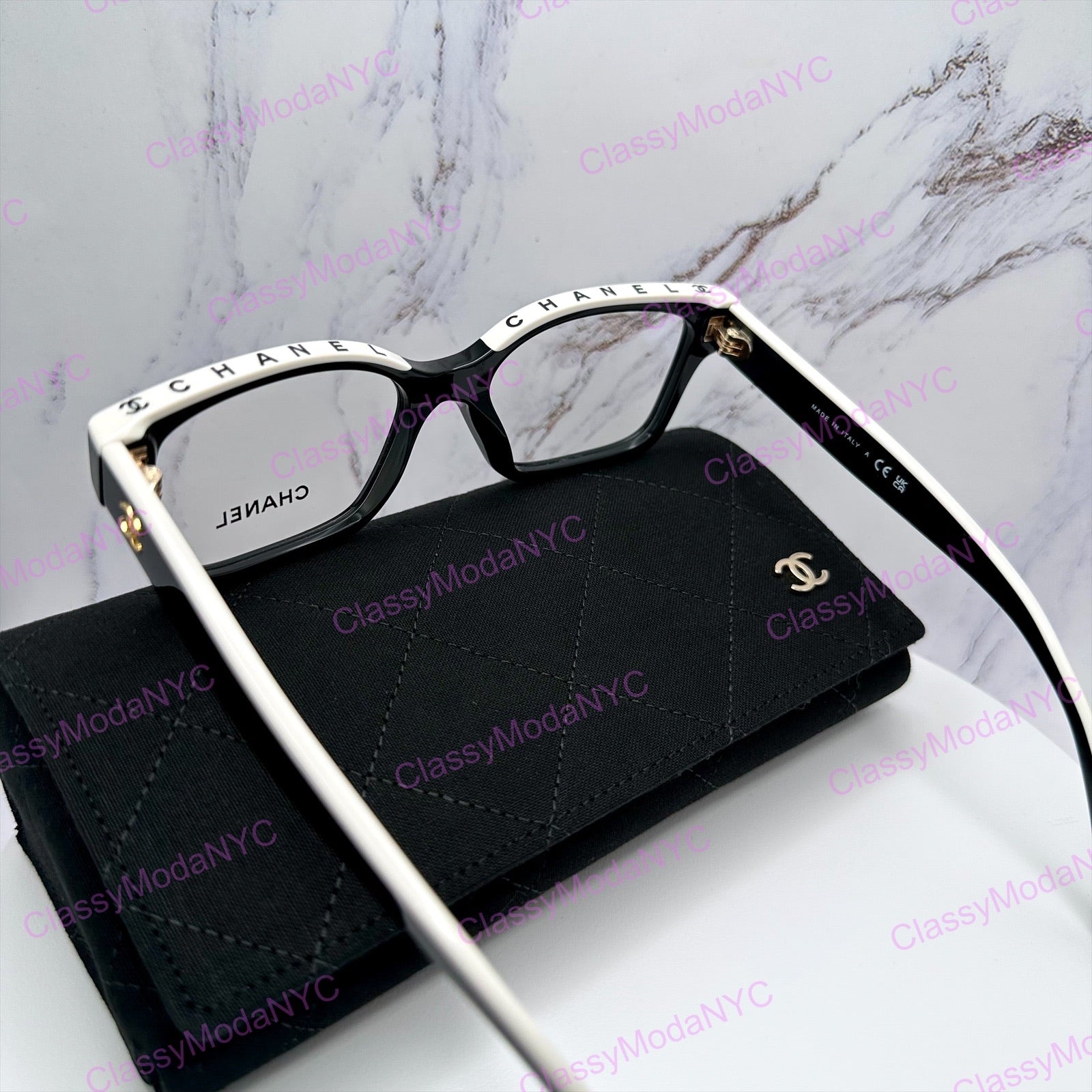 Chanel 3510 1656 Chanel eyeglasses letter logo on top frame side view 8