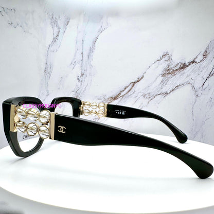 Chanel CH3488 C622 Chanel glasses for women side view with rotating clear glass pearls 