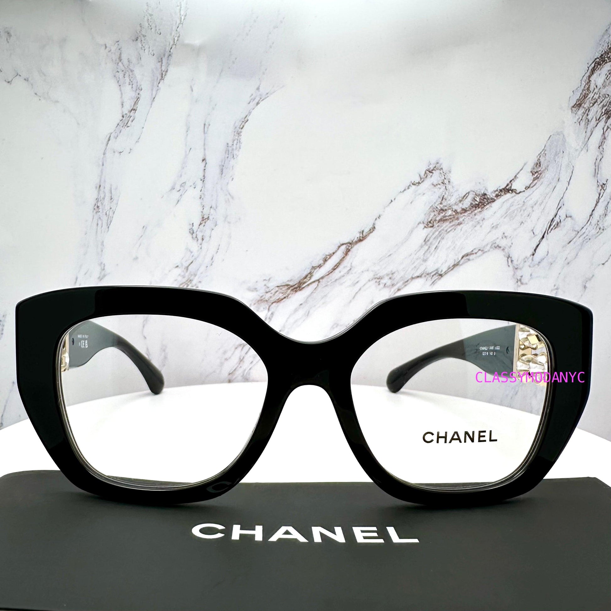 Chanel CH3488 C622 Square Eyeglasses Black Full Rim front view 