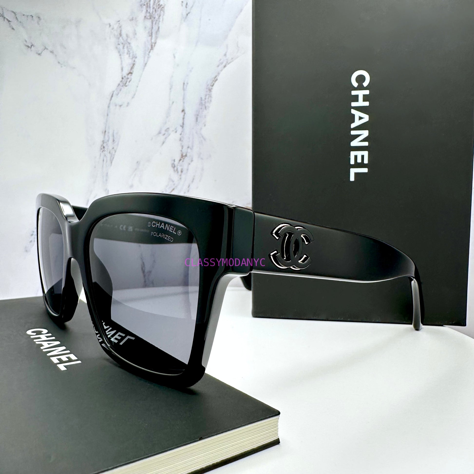 Chanel black sunglasses polarized 