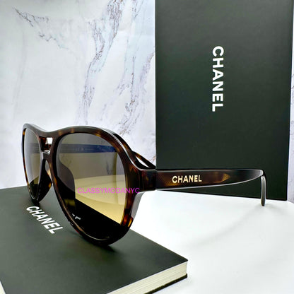 Chanel brown aviator CH5552U C714W1 polarized side view 