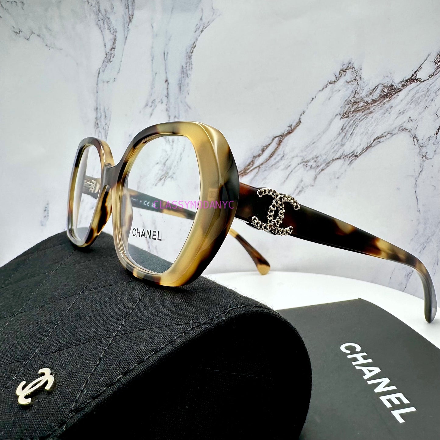 Chanel brown havana eyeglasses CH3496 1820 frames 