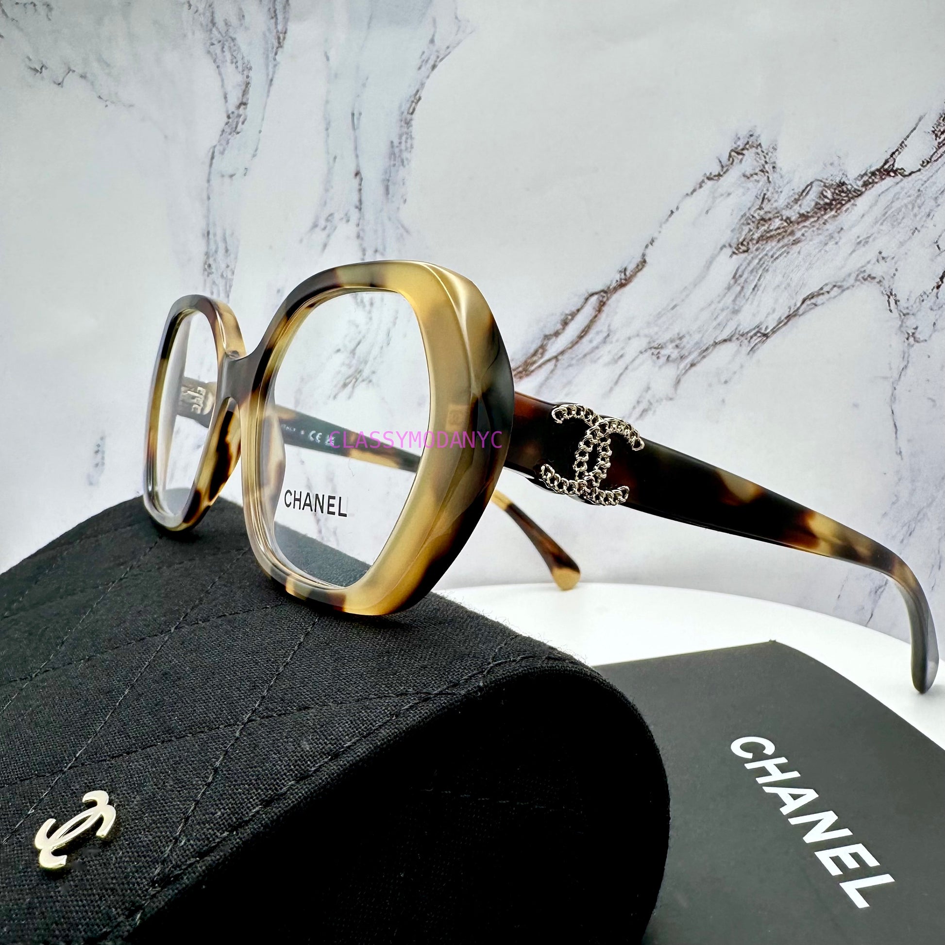Chanel brown havana eyeglasses CH3496 1820 frames 