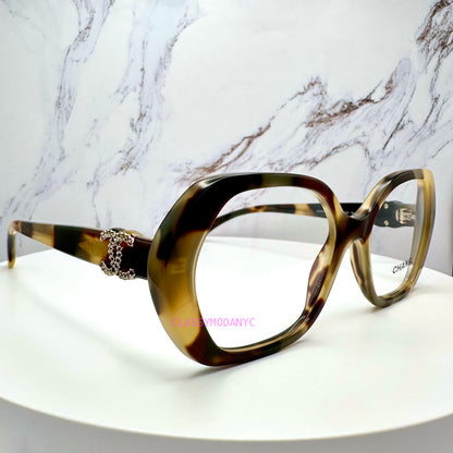 Chanel brown havana eyeglasses CH3496 1820 side view 